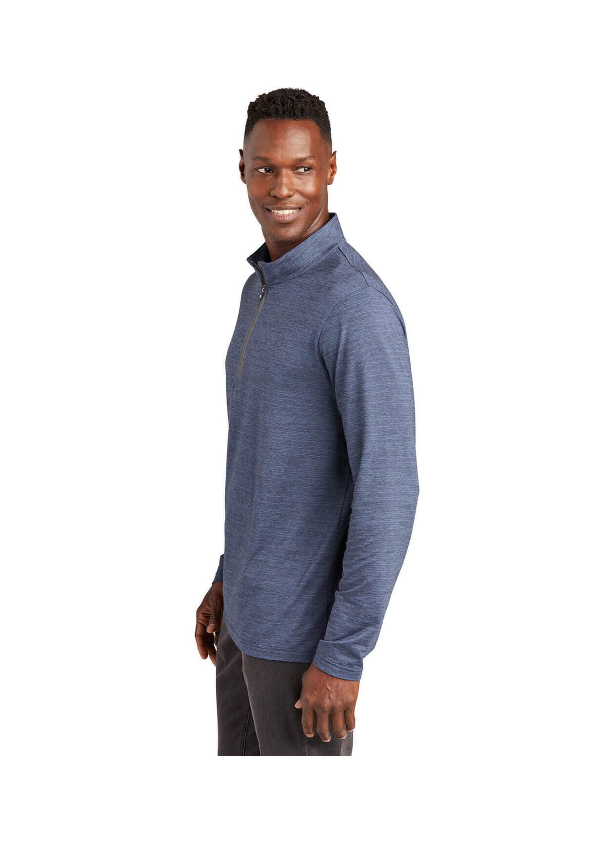 TravisMathew Men's Crestview Quarter-Zip - Vintage Indigo Heather 3XL