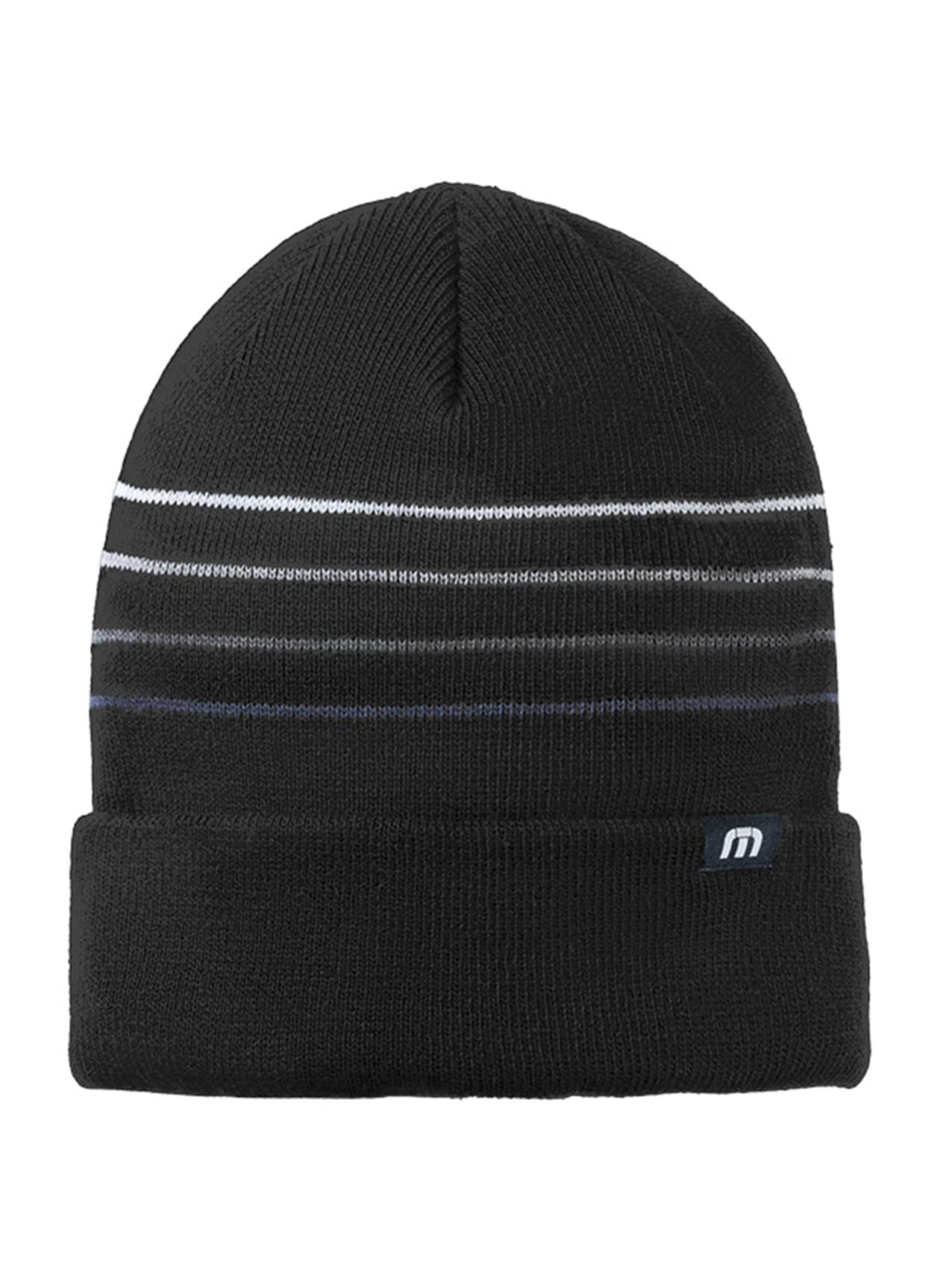 TravisMathew Striped Cuffed Beanie - Black MISC