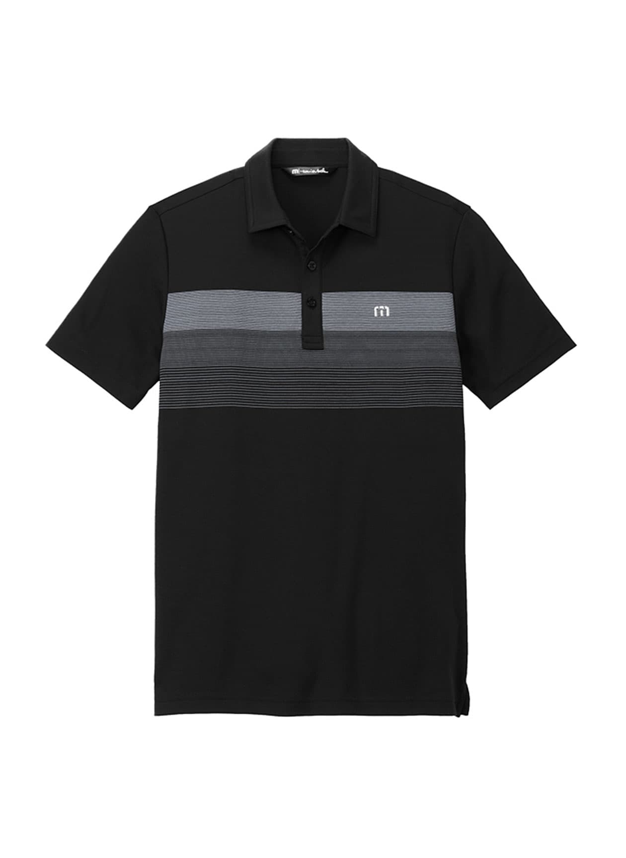 TravisMathew Men's Coastal Chest Stripe Polo - Black 3XL