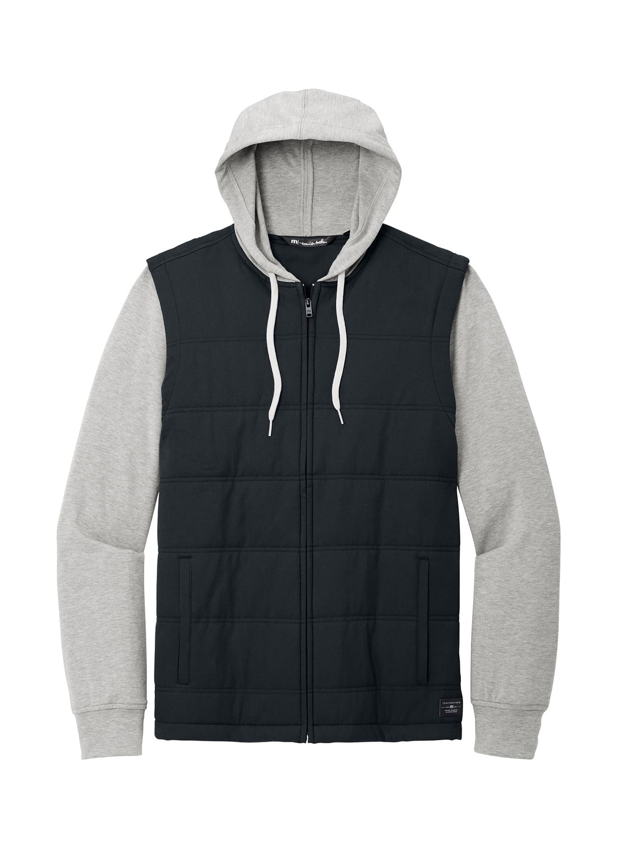 TravisMathew Men's Tides Up Hooded Jacket - Black / Grey Heather 3XL