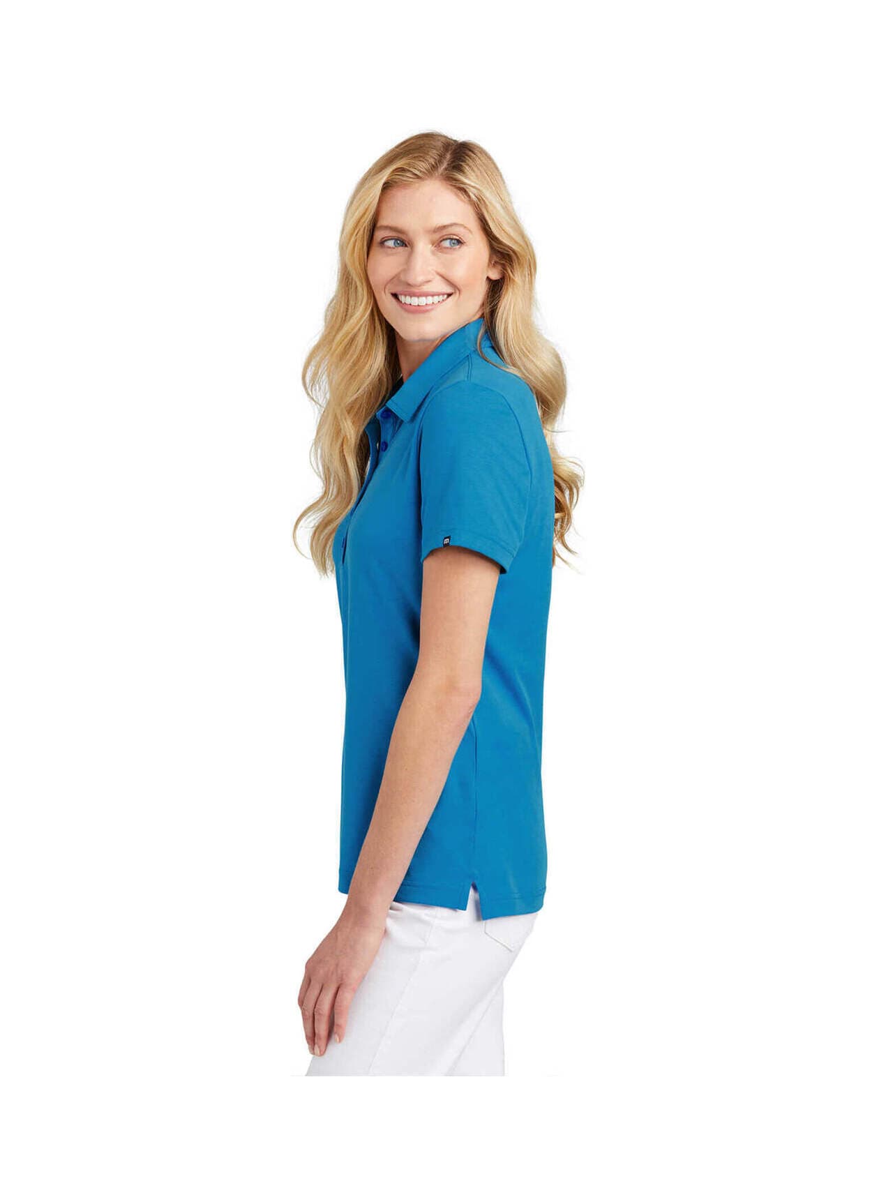 TravisMathew Women's Oceanside Solid Polo - Blue LG