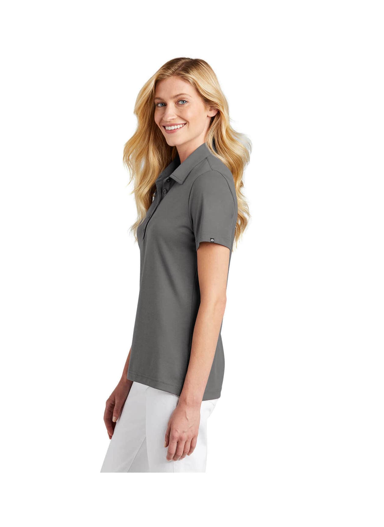 TravisMathew Women's Oceanside Solid Polo - Dark Grey LG
