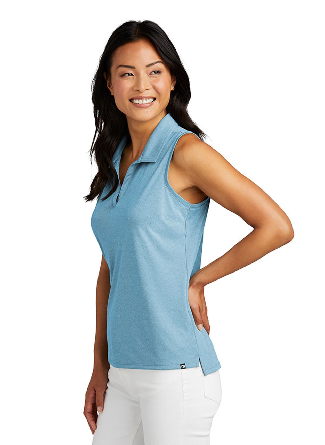 TravisMathew Women's Coto Performance Sleeveless Polo - Cyan LG