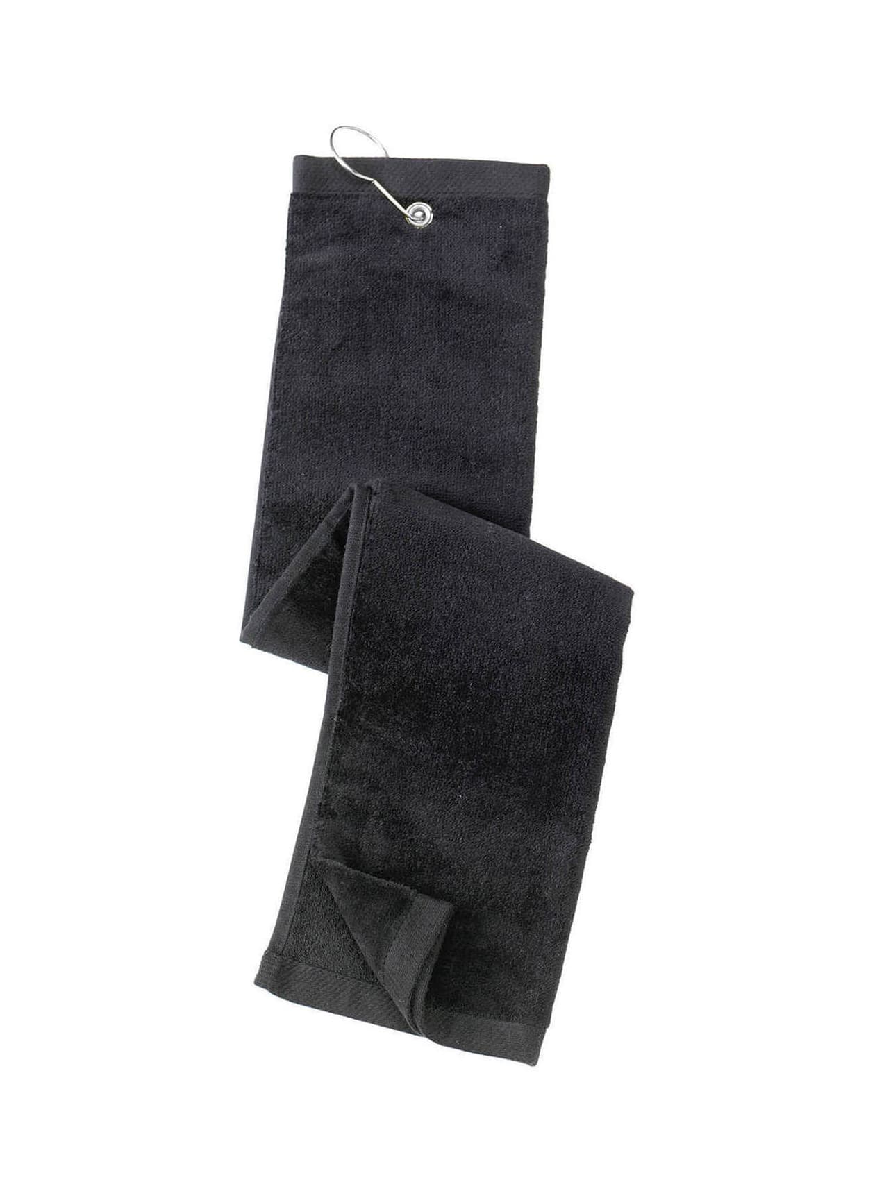 Port Authority Grommeted Tri-Fold Golf Towel - Black MISC