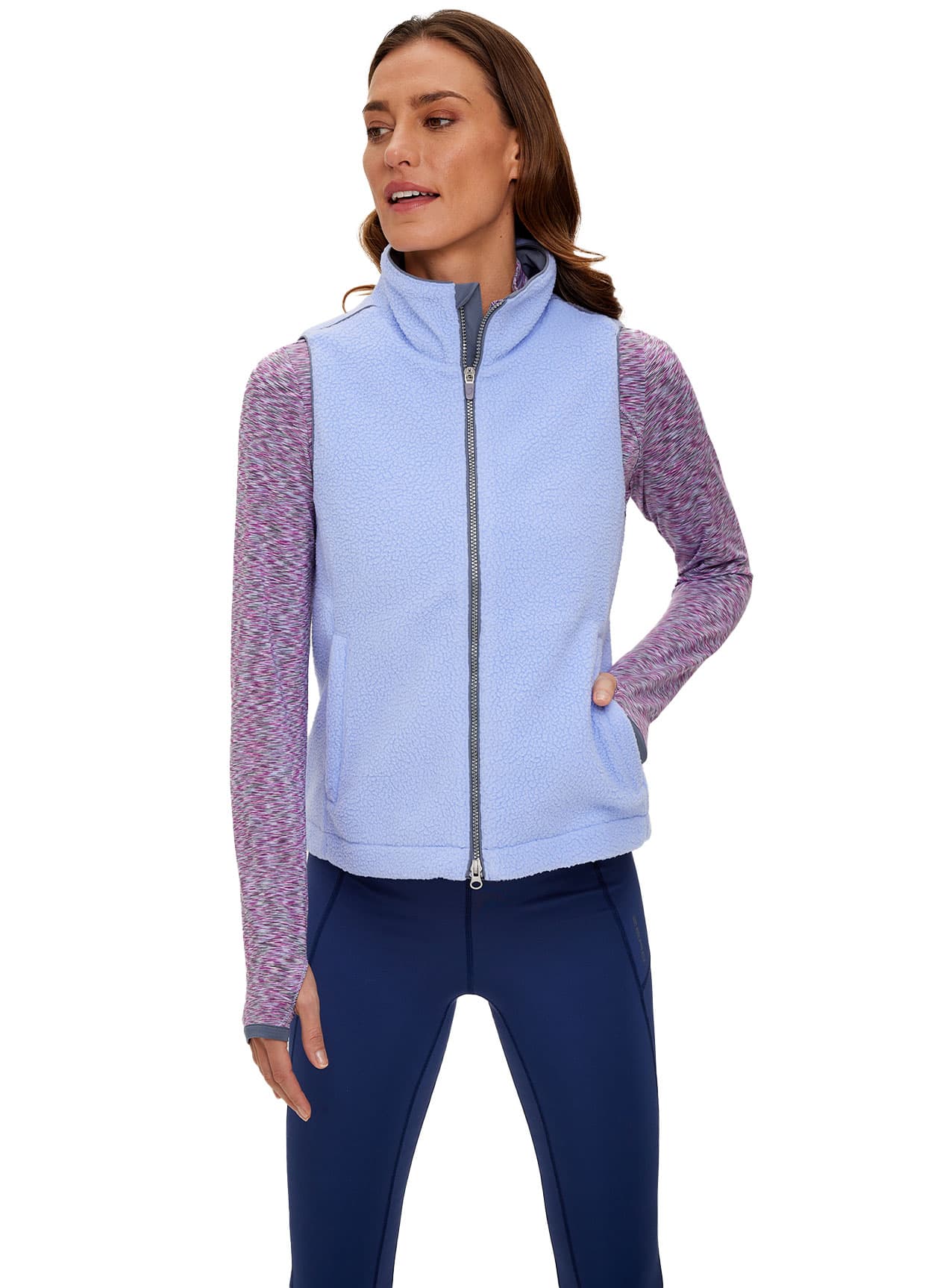 Zero Restriction Women's Bree Fleece Vest - Cyan LG